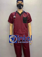 QUALITY SCRUBSUITS Medical Doctor Nurse Uniform REGULAR/JOGGER Set Unisex SS01I Maroon Black