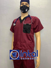 QUALITY SCRUBSUITS Medical Doctor Nurse Uniform REGULAR/JOGGER Set Unisex SS01I Maroon Black