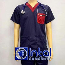 QUALITY SCRUB SUITS Medical Doctor Nurse Uniform REGULAR/JOGGER Pants Set Unisex SS01I Midnight Blue Maroon