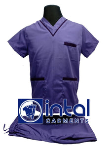 SCRUB SUIT High Quality SS 02 Polycotton by INTAL GARMENTS Color Lilac - Violet (Lilac Pants)