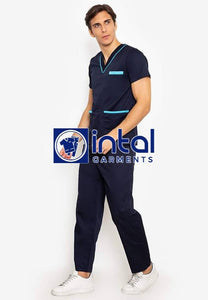 SCRUB SUIT High Quality SS 02 Polycotton by INTAL GARMENTS Color Midnight Blue