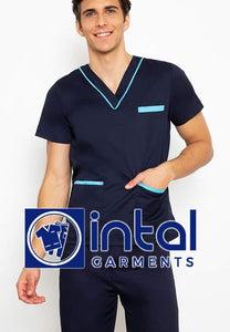 SCRUB SUIT High Quality SS 02 Polycotton by INTAL GARMENTS Color Midnight Blue