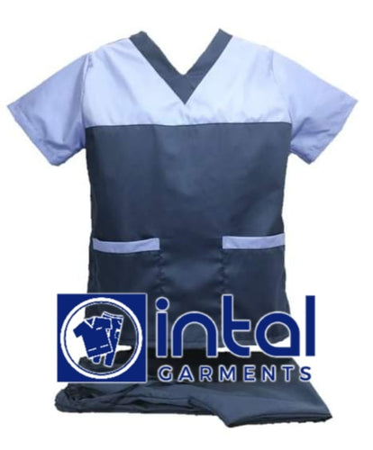 INTAL SCRUBSUIT 03 HIGH QUALITY Classic V-Neck Regular 4 Pocket Pants Unisex Scrubs