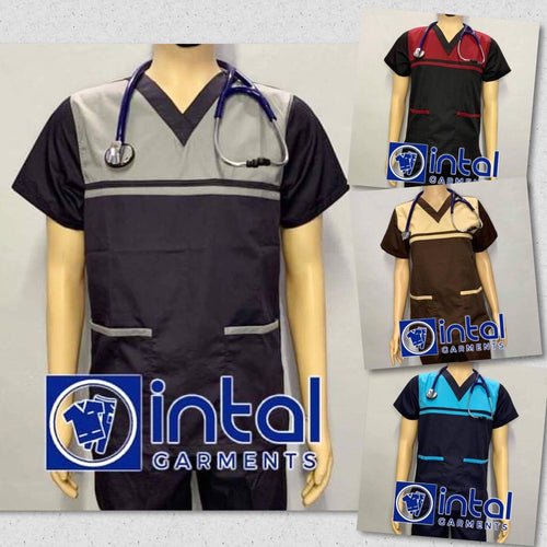 INTAL SCRUBSUIT 03C JOGGER 4 Pocket Pants HIGH QUALITY Tricolor V-Neck Unisex Scrubs