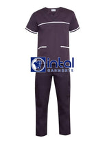 SCRUB SUIT High Quality SS_03E Polycotton by INTAL GARMENTS Color Charcoal Grey - White