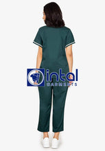 SCRUB SUIT High Quality SS_03E Polycotton by INTAL GARMENTS Color Forest Green - White