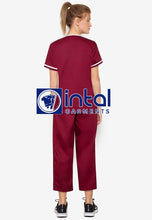SCRUB SUIT High Quality SS_03E Polycotton by INTAL GARMENTS Color Maroon - White