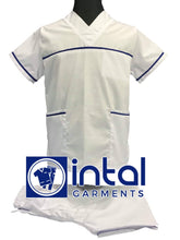 SCRUB SUIT High Quality SS_03E Polycotton by INTAL GARMENTS Color White - Admiral Blue