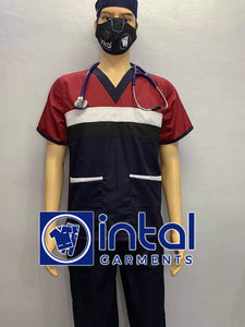 SCRUB SUIT Medical Doctor Nurse Uniform SS_03H Polycotton JOGGER PANTS by INTAL GARMENTS Color Midnight Blue - Black - White - Maroon