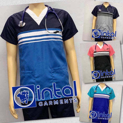 INTAL SCRUBSUIT 03J CARGO JOGGER 6 Pocket Pants Premium Quality Tricolor Overlap Unisex Scrubs