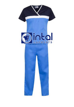 SCRUB SUIT High Quality SS_04 Polycotton by INTAL GARMENTS Color Azure Blue Midnight Blue