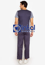 SCRUB SUIT High Quality SS_04 Polycotton by INTAL GARMENTS Color Charcoal Grey Black