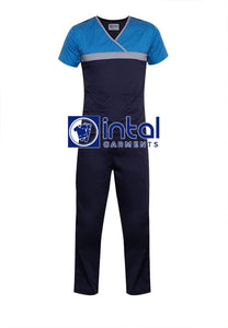SCRUB SUIT High Quality SS_04 Polycotton by INTAL GARMENTS Color Midnight - Sapphire Blue