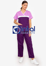 SCRUB SUIT High Quality SS_04 Polycotton by INTAL GARMENTS Color Violet - White - Lilac