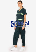 SCRUB SUIT High Quality SS_04B Polycotton by INTAL GARMENTS Color Forest Green - Kelly Green
