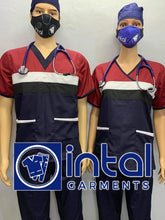 SCRUB SUIT Medical Doctor Nurse Uniform SS_04H Polycotton CARGO PANTS by INTAL GARMENTS Color Midnight Blue - Black - White - Maroon