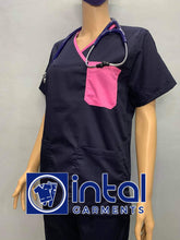QUALITY SCRUBSUITS Medical Doctor Nurse Uniform JOGGER Set Unisex SS04I Midnight Blue Pink