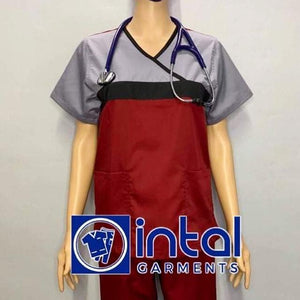Scrub Suit High Quality Medical Doctor Nurse Scrubsuit Set A Regular 4 Pocket Pants Unisex Scrubs 04