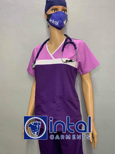 Scrub Suit High Quality Medical Doctor Nurse Scrubsuit Set A Regular 4 Pocket Pants Unisex Scrubs 04