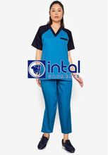 SCRUB SUIT High Quality SS_05 Polycotton by INTAL GARMENTS Color Sapphire Blue - Midnight Blue