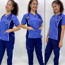 Scrub Suit 06C High Quality Medical Doctor Nurse Scrubsuit Cargo 6 Pocket Pants Unisex Scrubs Set B