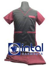 SCRUB SUITS High Quality SS_07A Polycotton by INTAL GARMENTS Color Black - Maroon Pants