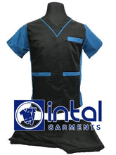 SCRUB SUITS High Quality SS_07A Polycotton by INTAL GARMENTS Color Black - Sapphire Blue