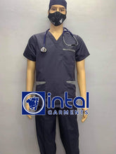 SCRUB SUIT Medical Doctor Nurse Uniform SS01B Polycotton JOGGER PANTS by INTAL GARMENTS Color Charcoal Grey