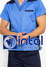 SCRUB SUIT High Quality SS_09 Polycotton CARGO Pants by INTAL GARMENTS Color Azure Blue - Midnight Blue