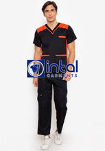 SCRUB SUIT High Quality SS_09 Polycotton CARGO Pants by INTAL GARMENTS Color Black - Orange