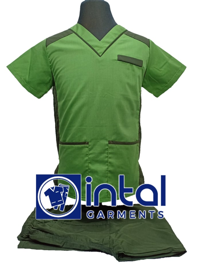 SCRUB SUIT High Quality SS_09 Polycotton CARGO Pants by INTAL GARMENTS Color Fern Green - Army Green