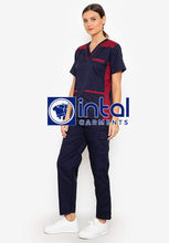 SCRUB SUIT High Quality SS_09 Polycotton CARGO Pants by INTAL GARMENTS Color Midnight Blue - Maroon