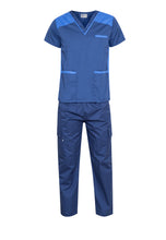 SCRUB SUIT High Quality SS_09 Polycotton CARGO Pants by INTAL GARMENTS Color Oxford Blue - Azure Blue