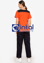 SCRUB SUIT High Quality SS_09 Polycotton CARGO Pants by INTAL GARMENTS Color Orange - Black