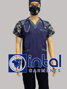 SCRUB SUIT High Quality SS_09D Polycotton Camoufage 6-POCKET CARGO Pants by INTAL GARMENTS Color Oxford Blue