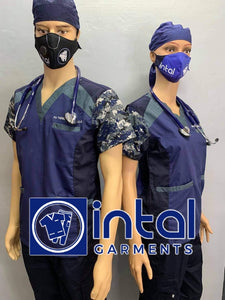 SCRUB SUIT High Quality SS_09D Polycotton Camoufage 6-POCKET CARGO Pants by INTAL GARMENTS Color Oxford Blue