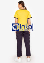 SCRUB SUIT High Quality SS_09B Polycotton CARGO Pants by INTAL GARMENTS Color Yellow Charcoal Grey