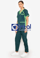 SCRUB SUIT High Quality SS_09B Polycotton CARGO Pants by INTAL GARMENTS Color Forest -Kelly Green