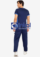 SCRUB SUIT High Quality SS_09B Polycotton CARGO Pants by INTAL GARMENTS Color Oxford Blue - Azure Blue