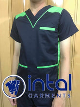 SCRUB SUIT High Quality SS_09 Polycotton CARGO Pants by INTAL GARMENTS Color Midnight Blue - Kelly Green