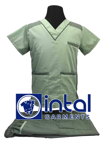 SCRUB SUIT High Quality SS_09 Polycotton CARGO Pants by INTAL GARMENTS Color Sage-Russian Green