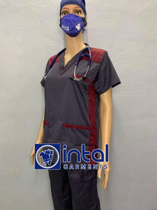 Scrub Suit High Quality Medical Doctor Nurse Scrubsuit Cargo 6 Pocket Pants Unisex Scrubs 09