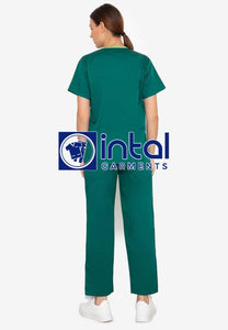 SCRUB SUITS High Quality SS_10 Polycotton by INTAL GARMENTS Color Forest Green - Kelly Green