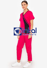 SCRUB SUITS High Quality SS_10 Polycotton by INTAL GARMENTS Color Fuchsia Pink - Black