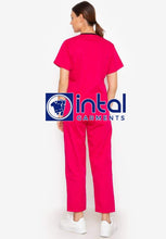 SCRUB SUITS High Quality SS_10 Polycotton by INTAL GARMENTS Color Fuchsia Pink - Black