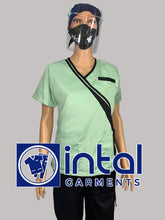 SCRUB SUITS High Quality SS_10 Polycotton by INTAL GARMENTS Color Sage Green - Black