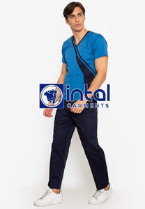 SCRUB SUITS High Quality SS_10 Polycotton by INTAL GARMENTS Color Sapphire Blue - Midnight Blue