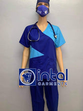 SCRUB SUIT Medical Doctor Nurse Uniform SS_11 Polycotton by INTAL GARMENTS Color Admiral Blue - Bleu De France