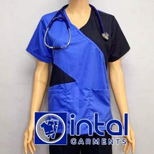 SCRUB SUIT High Quality SS_11 Polycotton CARGO PANTS by INTAL GARMENTS Color Azure Blue-Midnight Blue