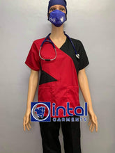 SCRUB SUIT High Quality SS_11 Polycotton JOGGER PANTS by INTAL GARMENTS Color Red-Black